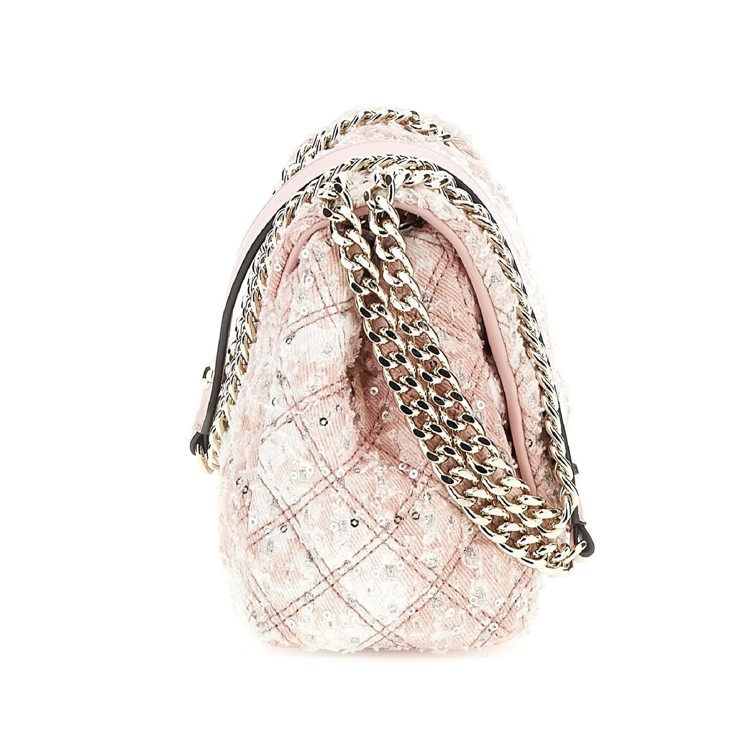 Сумка через плече GUESS Rainee Quilt Convertible Xbody Flap Рожевий, фото №3