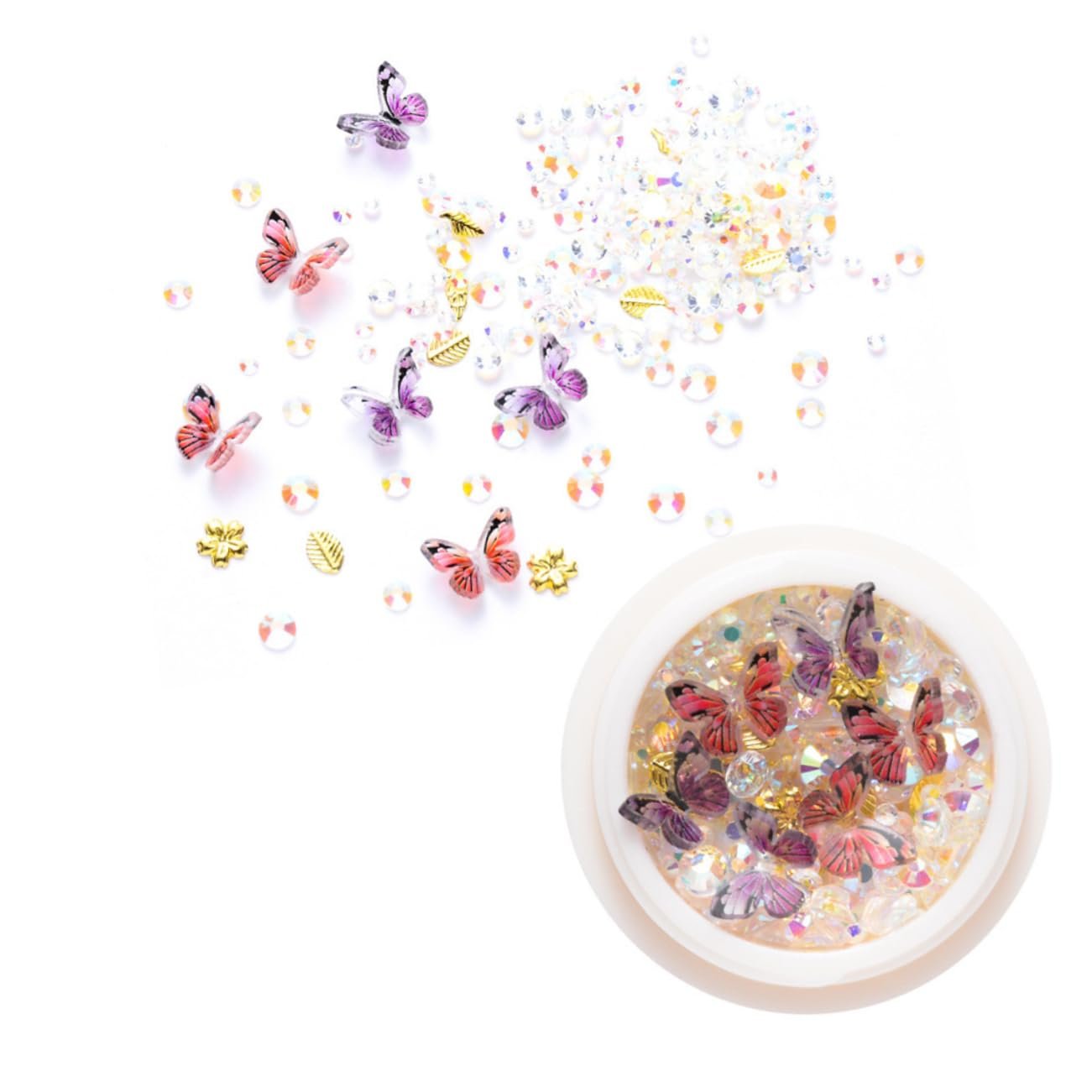 Аксессуары для ногтей 6 коробок Блестки для ногтей Паетки Стразы для DIY украшений для ногтей, фото №1