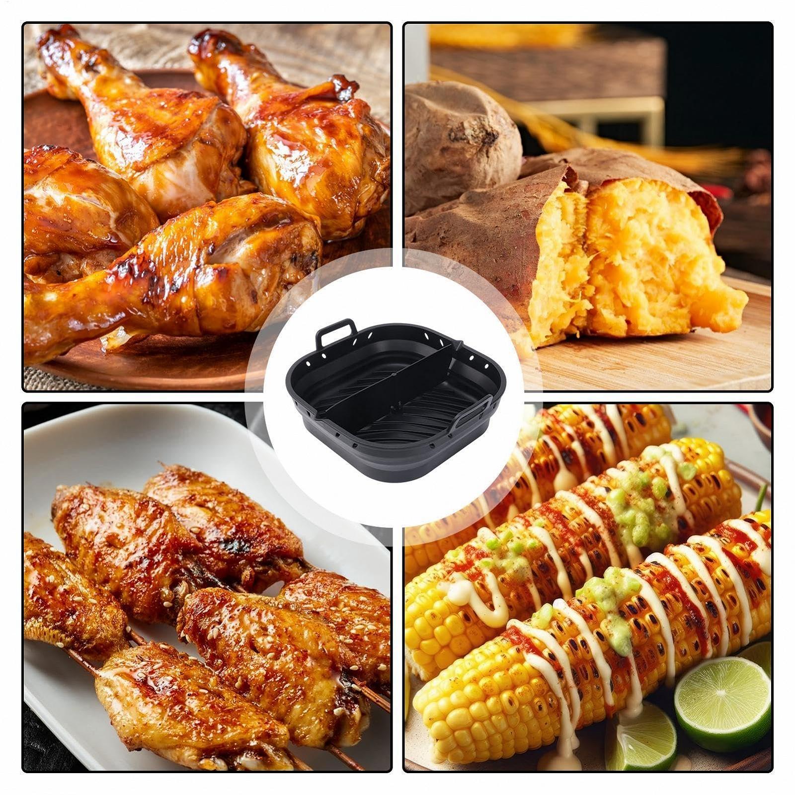 Форма для выпечки Air Fryer Baking Trays прямоугольная термостойкая антипригарная с защитой от брызг, фото №4 Форма для выпечки Air Fryer Baking Trays прямоугольная термостойкая антипригарная с защитой от брызг, фото №4