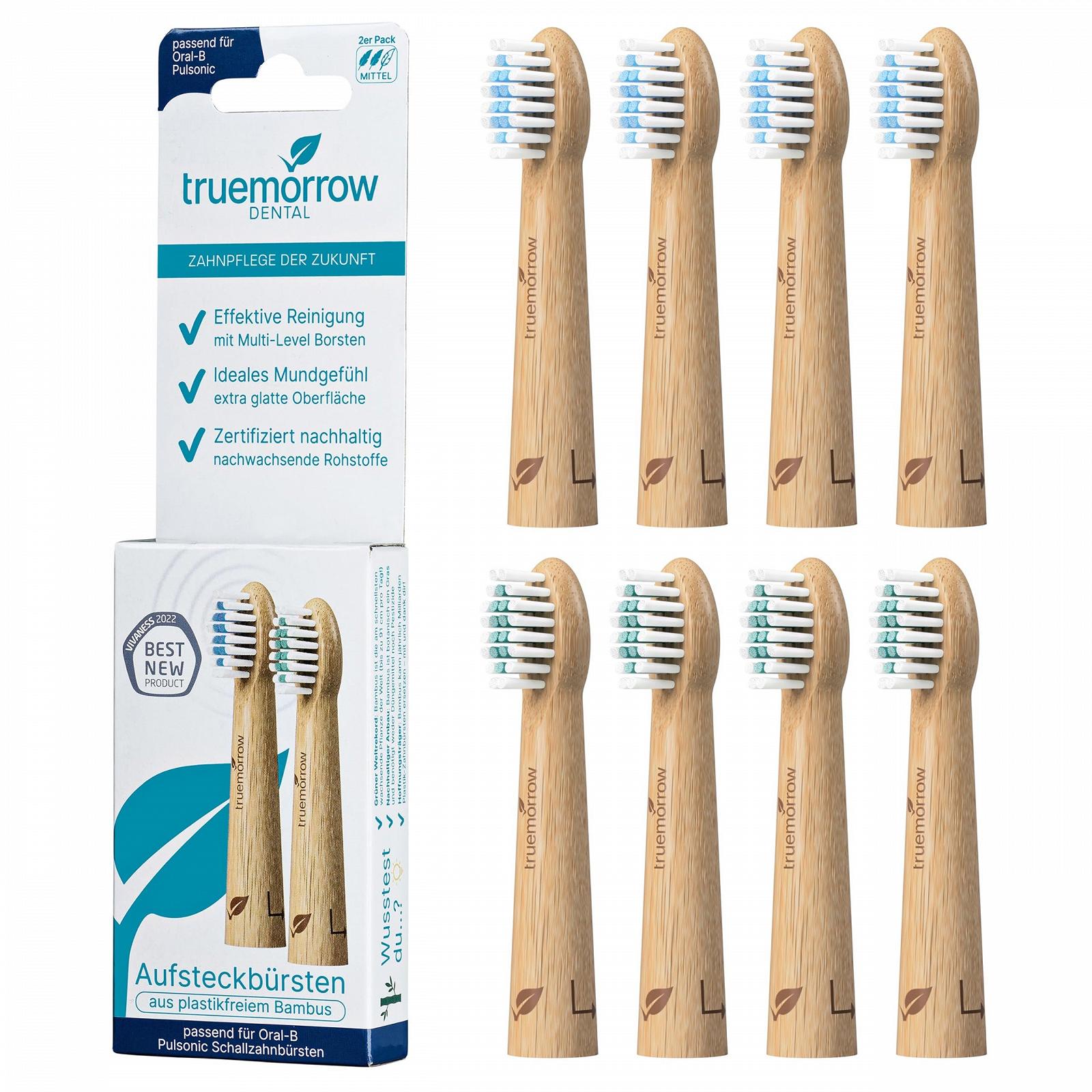 Змінні бамбукові насадки truemorrow для Oral-B Pulsonic 8 шт., фото №1