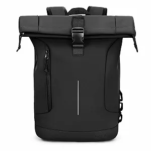 Рюкзак Rolltop 17 дюймов водонепроницаемый большой для путешествий и бизнеса Черный - Фото 1