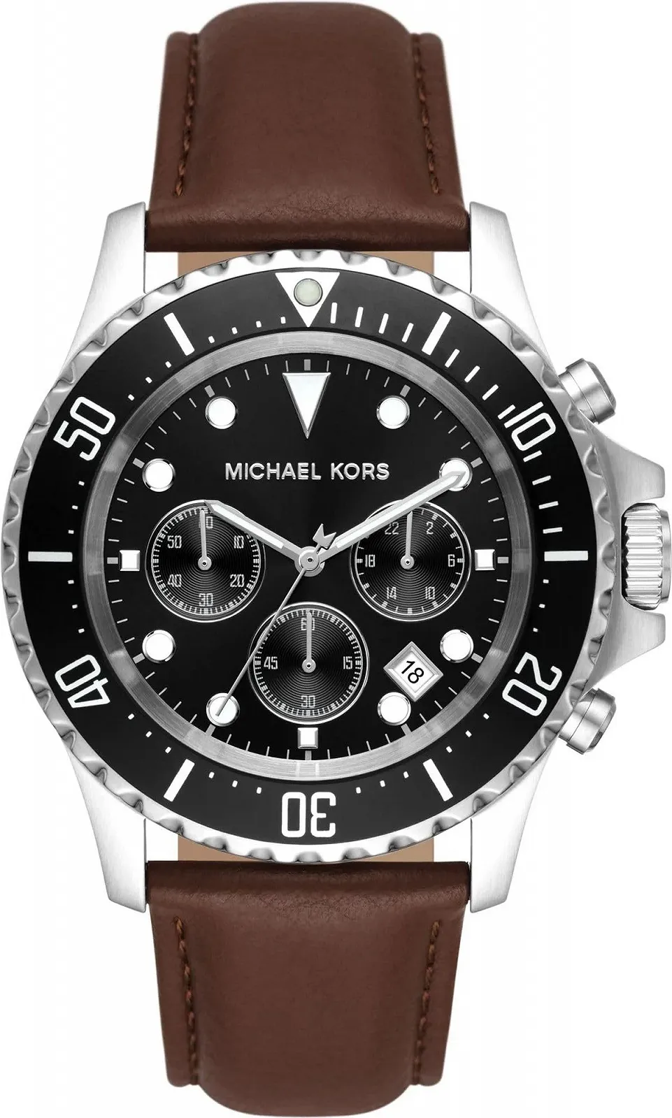 Мужской Хронограф Michael Kors Everest MK9054, Коричневый и черный, Браслет, фото №1