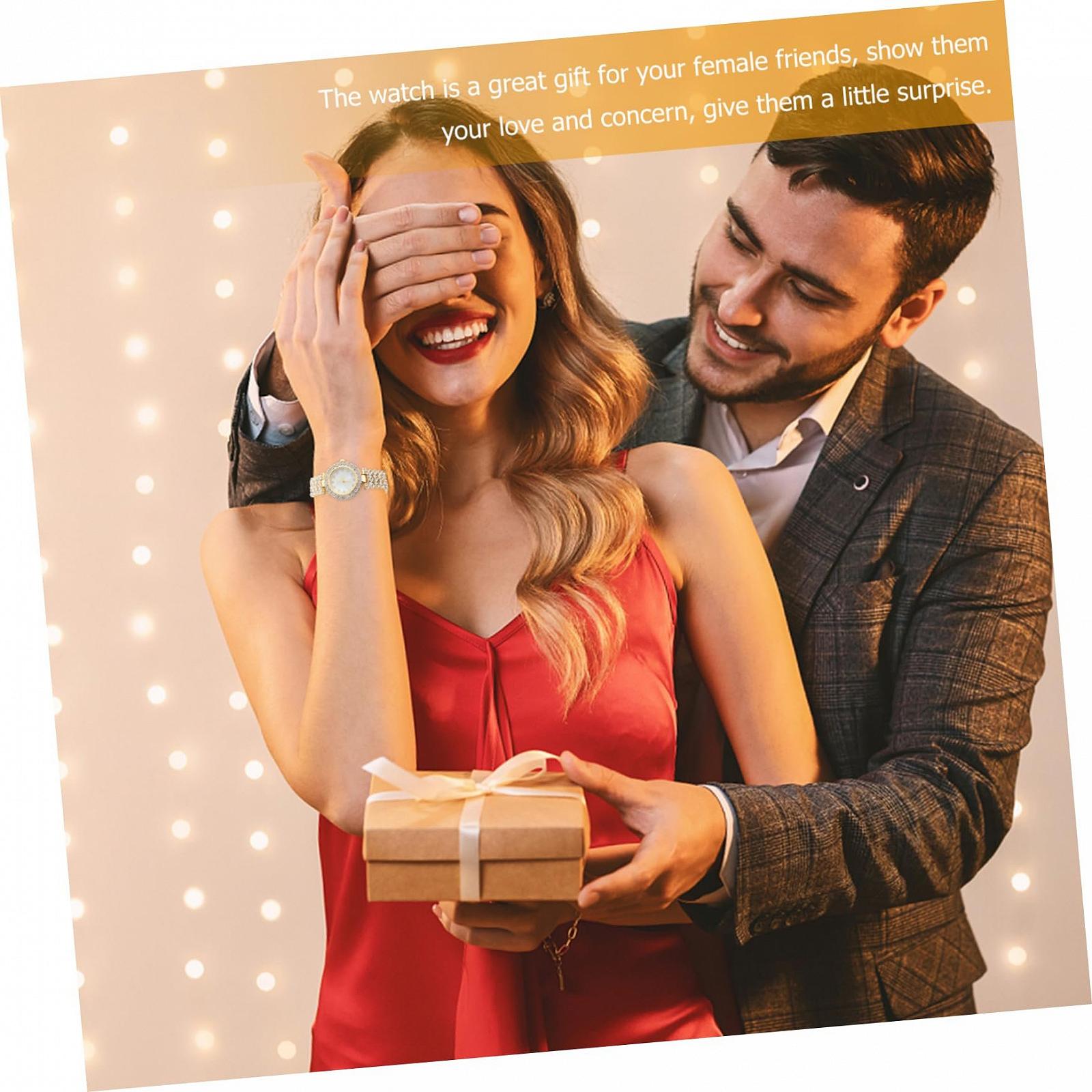 Женские часы LIFKOME Инкрустированные стразами Золотой Стальной браслет, фото №3