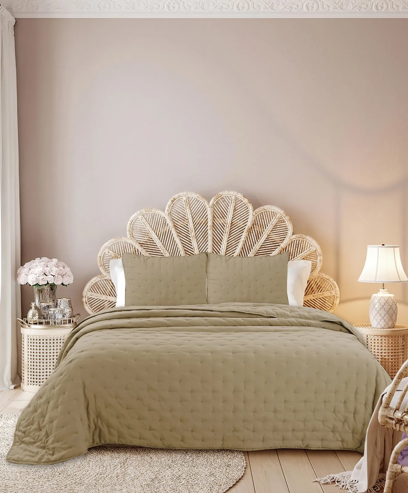 Покривало Autrefois Sixtine Однотонний 240 x 260 см Taupe, фото №1