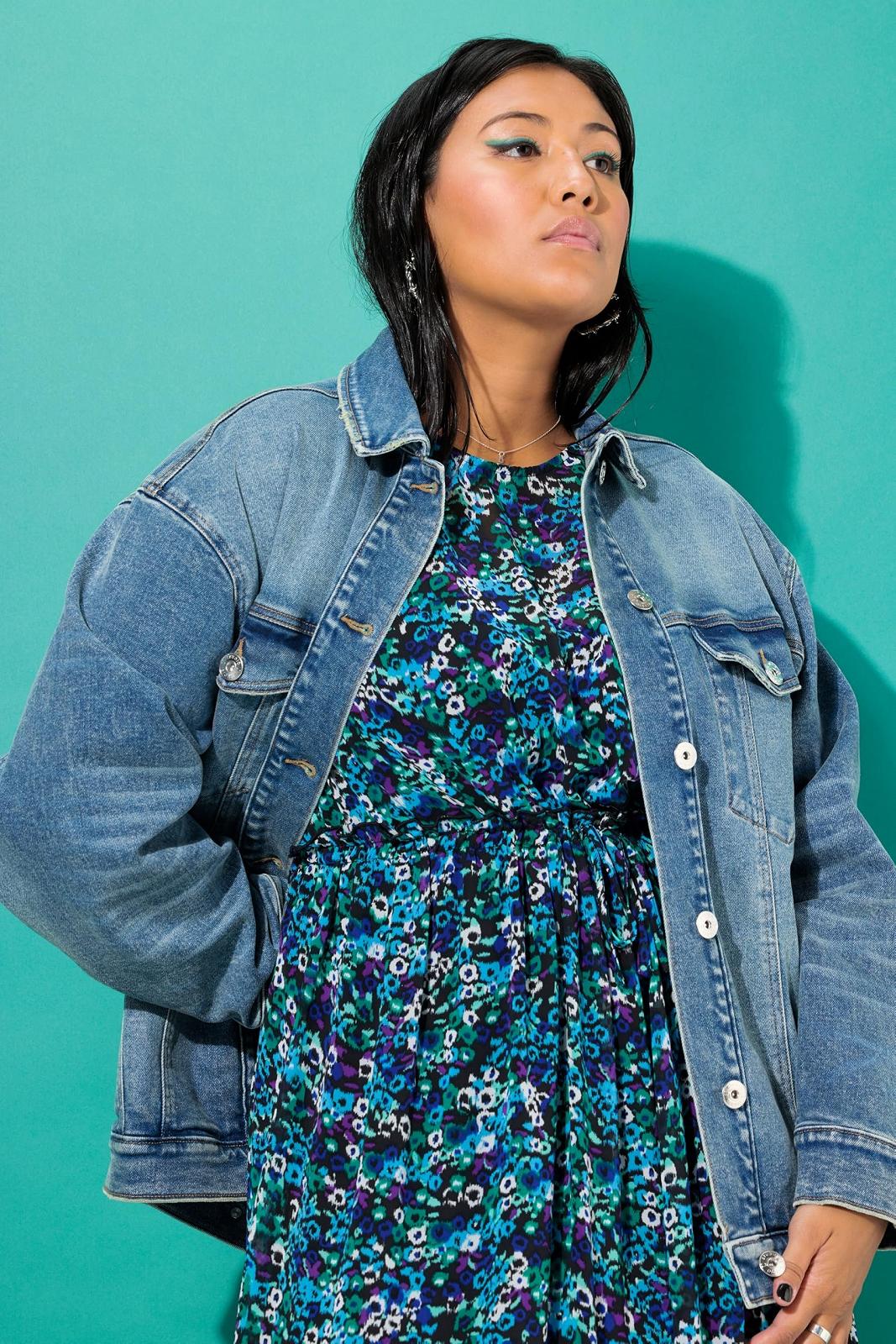 Джинсовая куртка Studio Untold Plus Size Oversized Light Washed 836255, фото №5