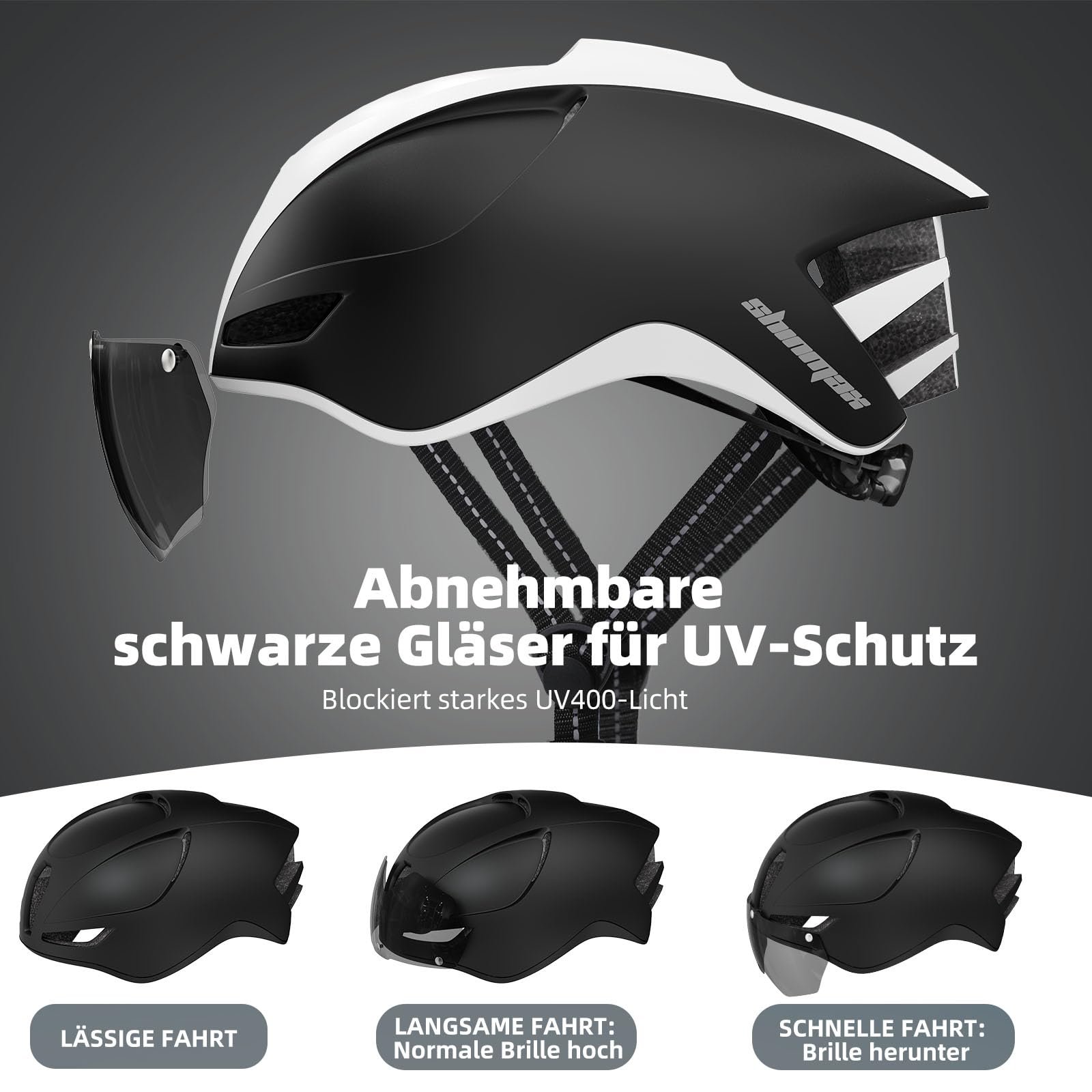 Шолом Shinmax велосипедний з ліхтарем USB зарядкою візором магнітним знімним легкий MTB для міста для дорослих регульований 57-62 дихаючий, фото №3