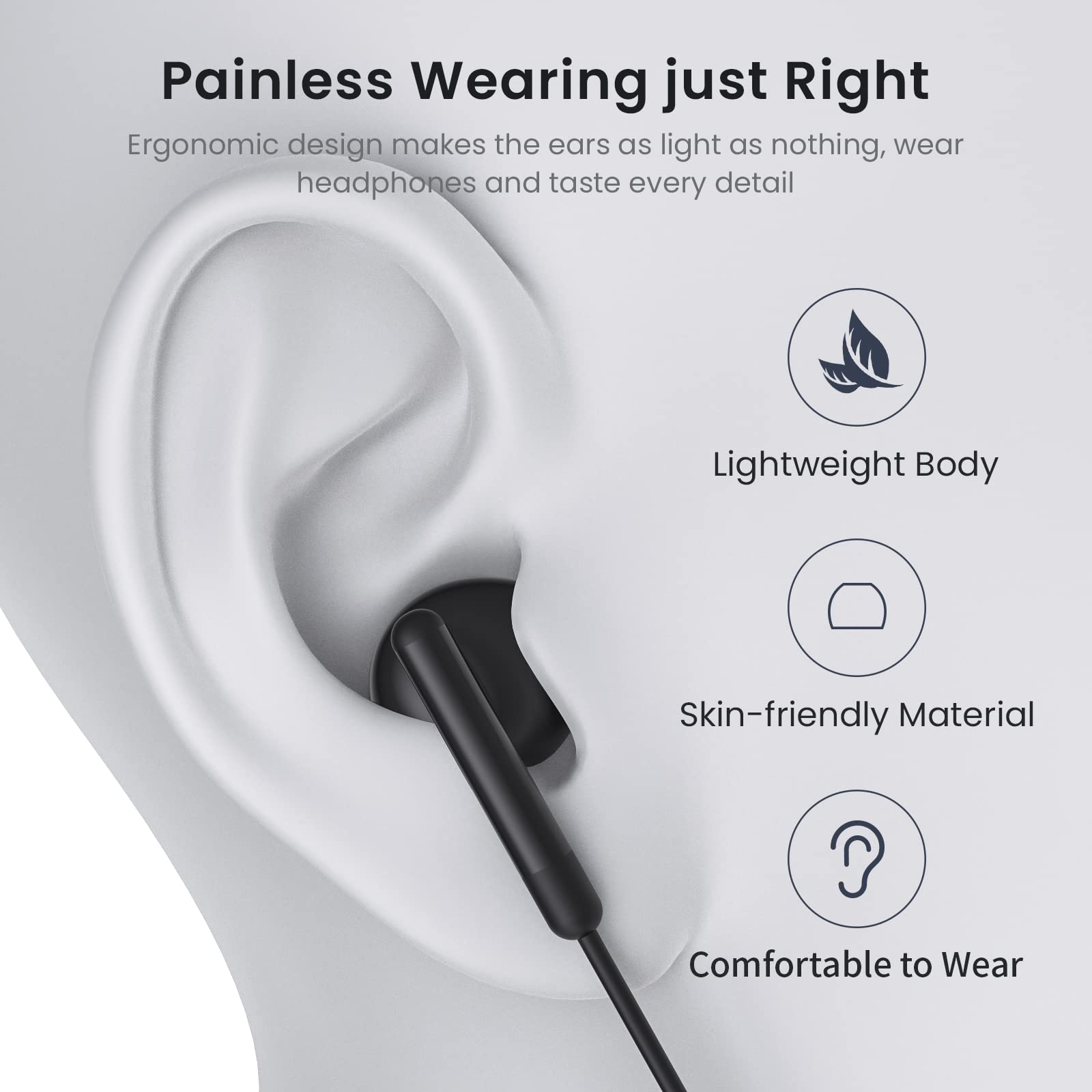 Навушники In-Ear USB C з кабелем USB Type C з мікрофоном та регулюванням гучності для Huawei One Plus Google Samsung Xiaomi, фото №3