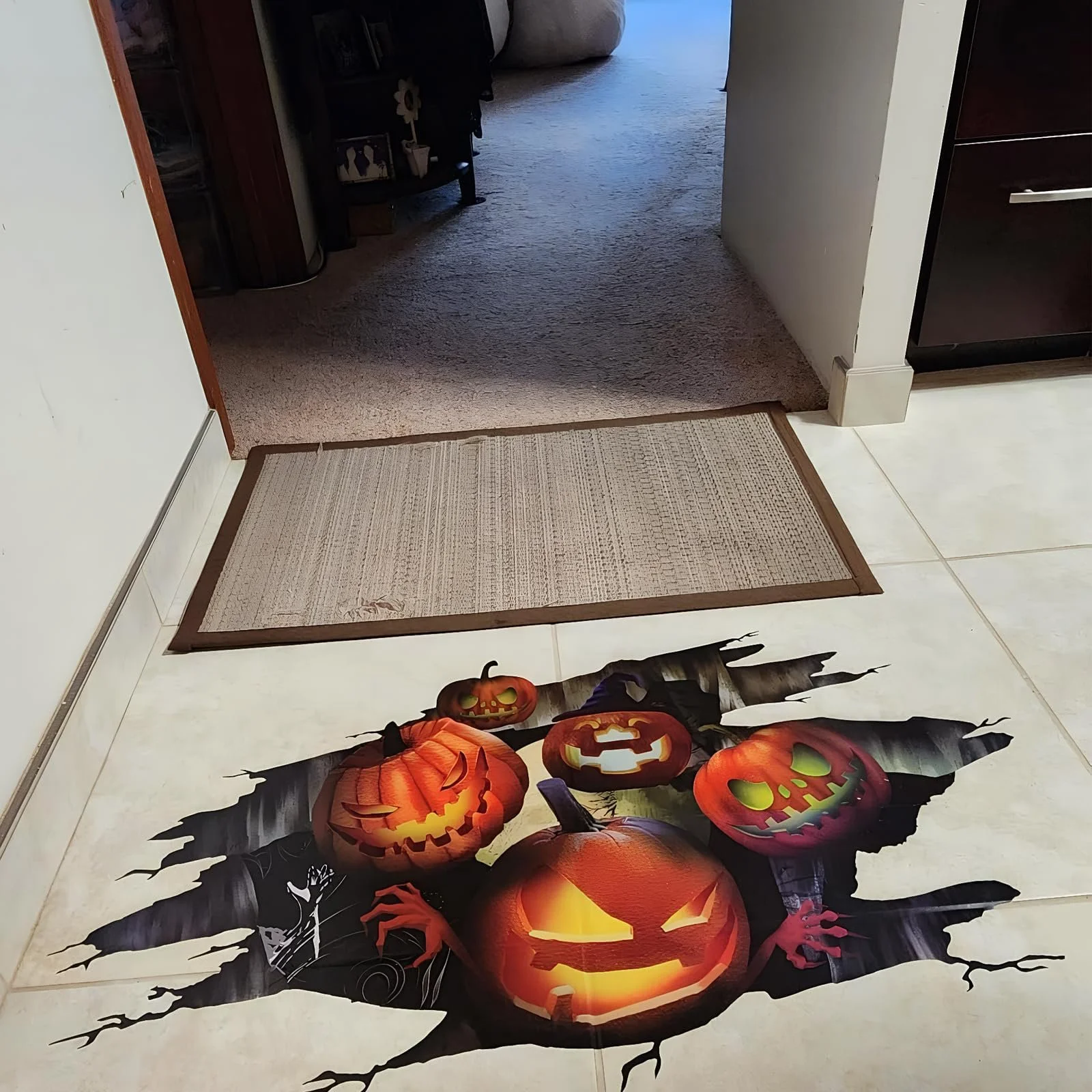 Наклейка на стіну Набір з 2 шт. 3D Гарбуз Хелловін Підлогова 90 x 60 см, фото №7 Наклейка на стіну Набір з 2 шт. 3D Гарбуз Хелловін Підлогова 90 x 60 см, фото №7