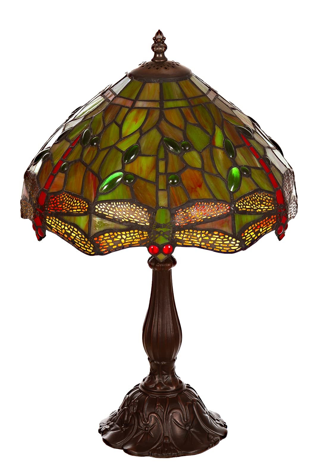Настільна лампа Tiffany Style Tiff 176 Dragonfly Green 12 дюймів бабка скло зелена, фото №1