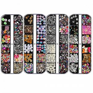 Стрази для нігтів Без бренду 48 відділень Crystal Кольорові - Фото 1