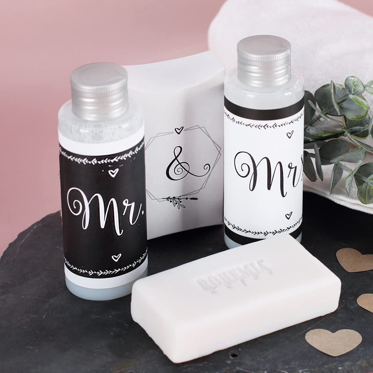 Подарочный набор гелей для душа Mr & Mrs для свадьбы, фото №3