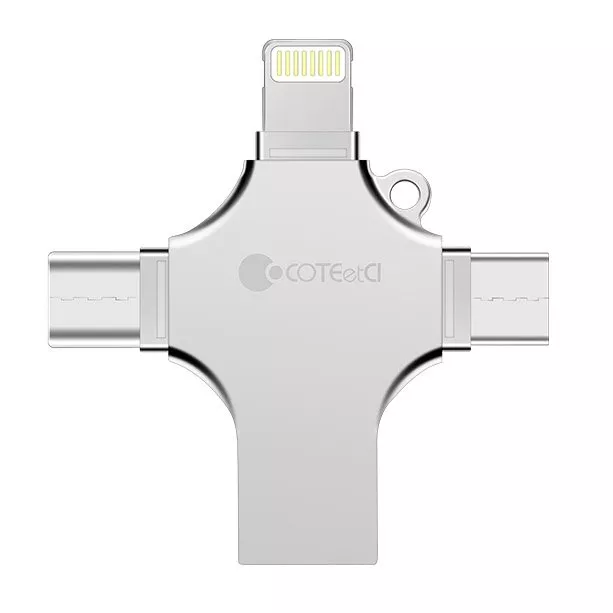 USB флеш-накопитель Coteetci 4-in-1 Zinc Alloy iUSB 64Gb, фото №1