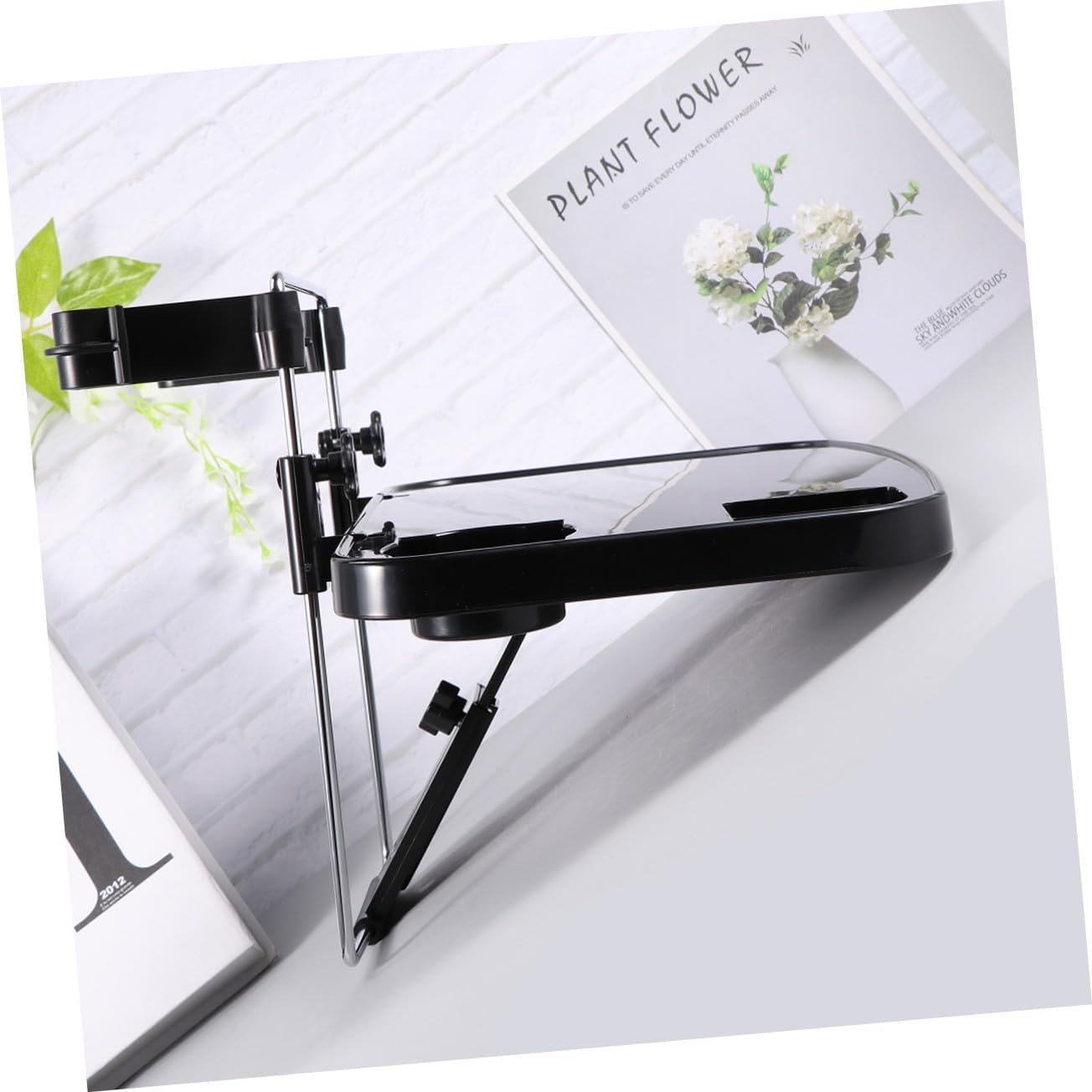 Столик на руль автомобиля складной с регулируемым углом наклона, многофункциональный держатель для ноутбука и органайзер для еды и напитков, портативный маленький столик для заднего сиденья и подстаканник, фото №5