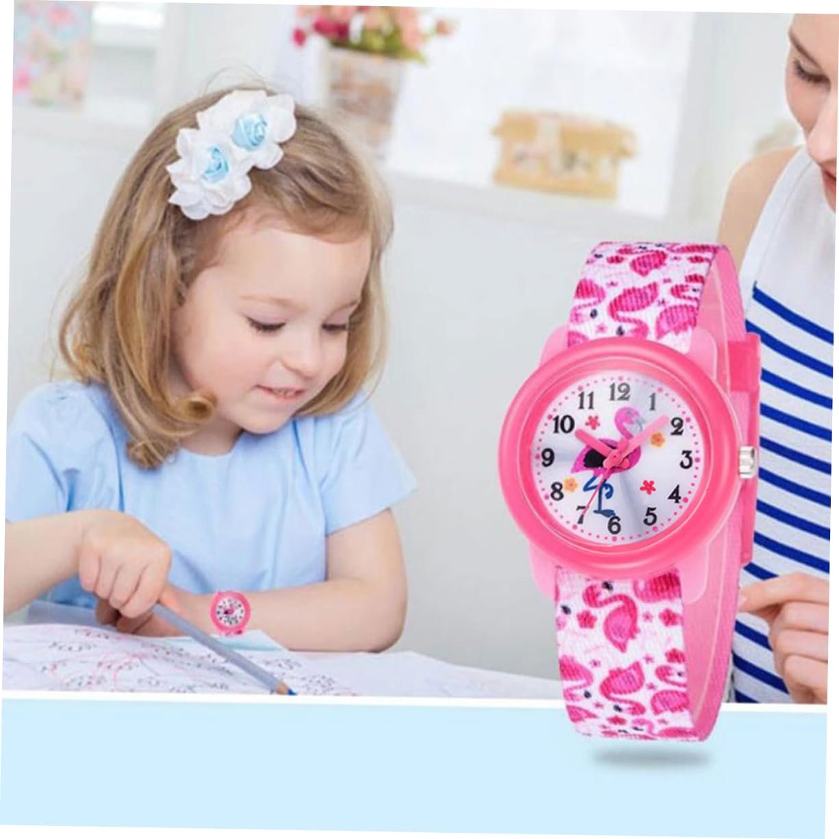 Часы кварцевые детские Beaupretty с мультяшным фламинго дизайном, фото №3 Часы кварцевые детские Beaupretty с мультяшным фламинго дизайном, фото №3