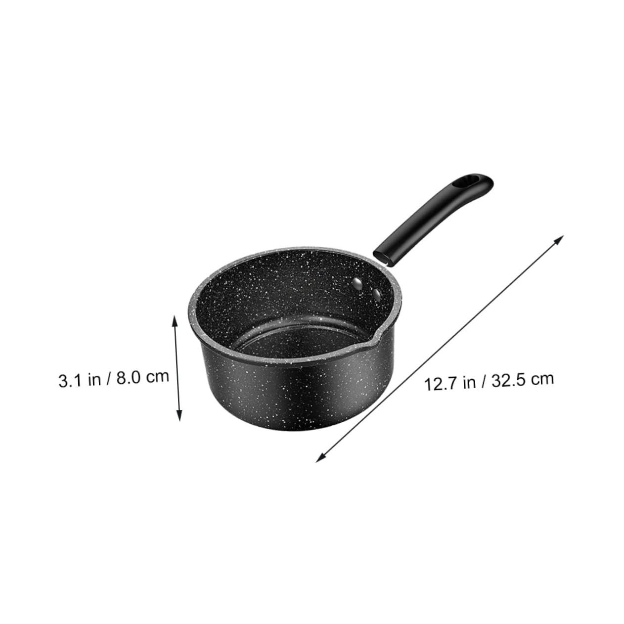 Ківш для молока індукційний антипригарний з покриттям із медичного каменю глибокий з ручкою для підвішування, фото №4