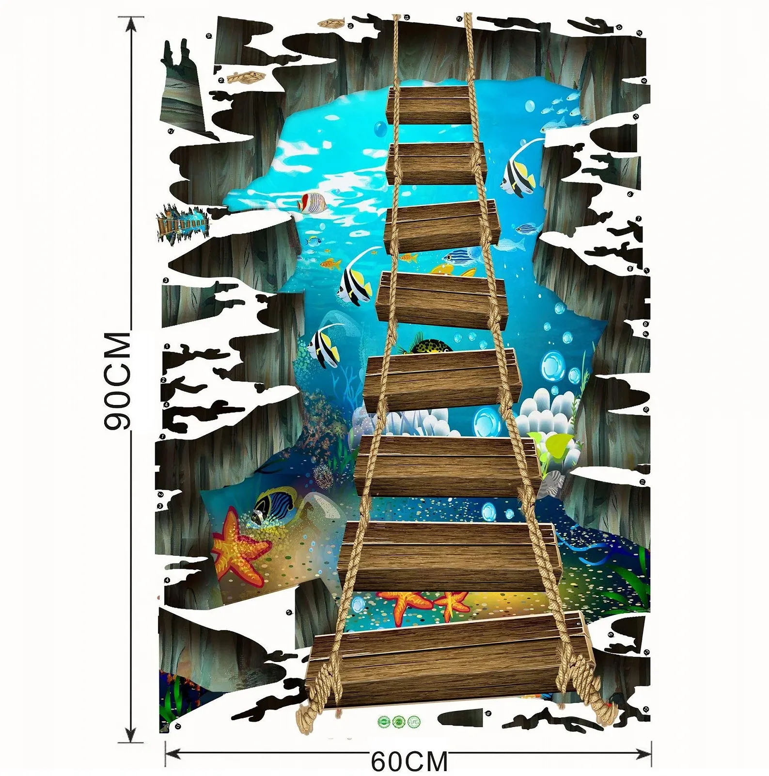 Наклейка 3D для підлоги та стін Ks6658 Drawbridge, фото №2 Наклейка 3D для підлоги та стін Ks6658 Drawbridge, фото №2