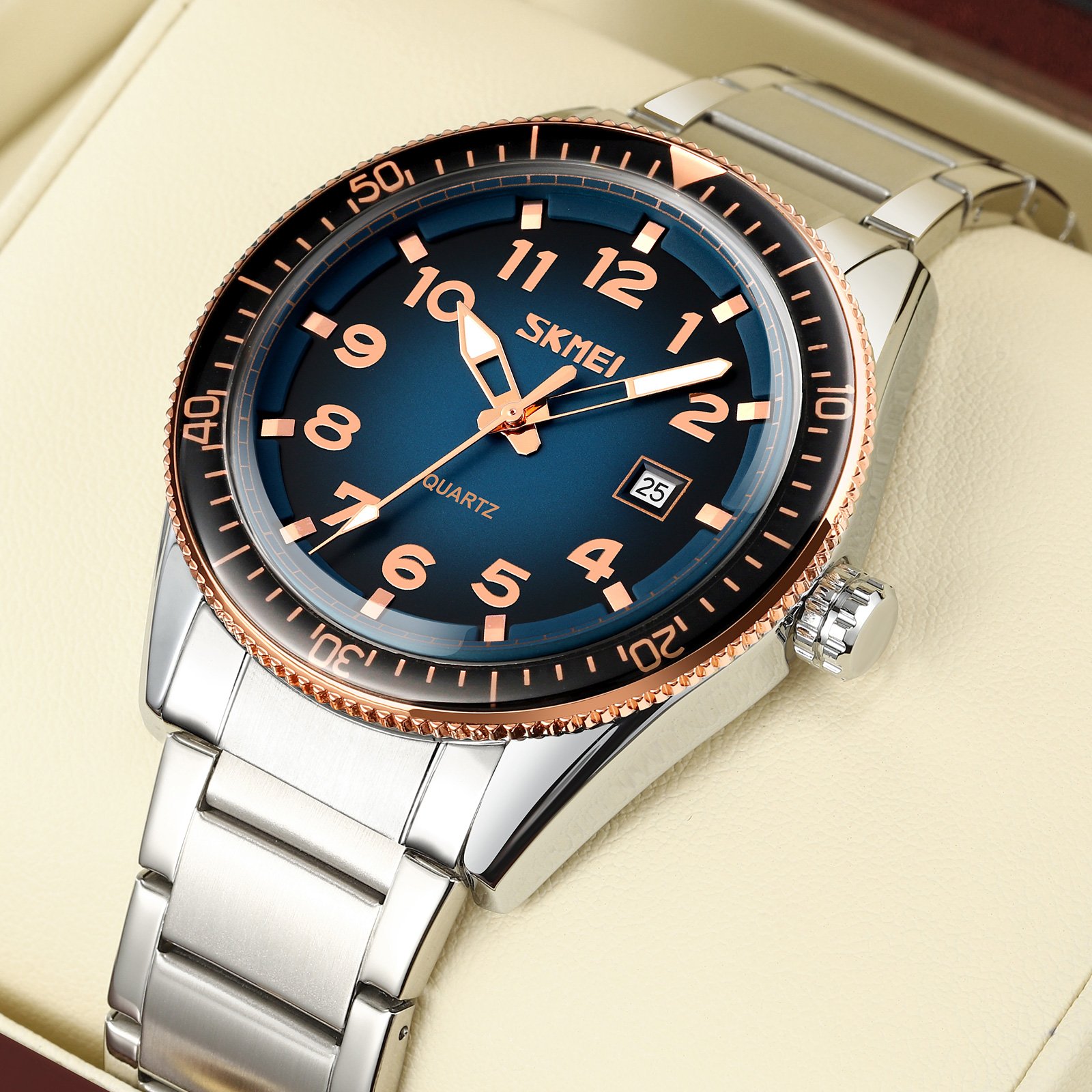Годинник Skmei 9232 Rose Gold-Blue, фото №3