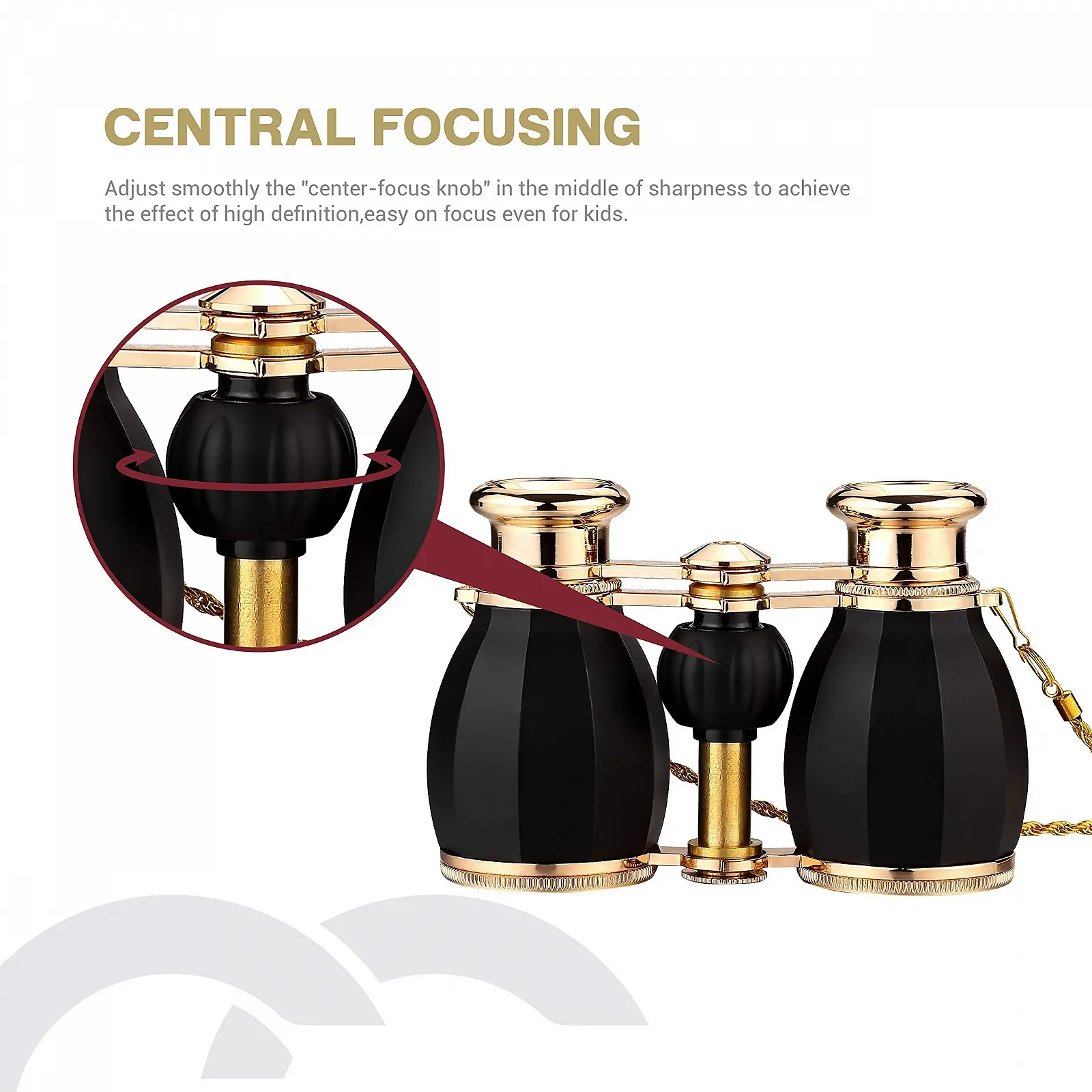 Бинокль театральный ESSLNB 4x30mm Mini Compact Antique Chain, фото №4