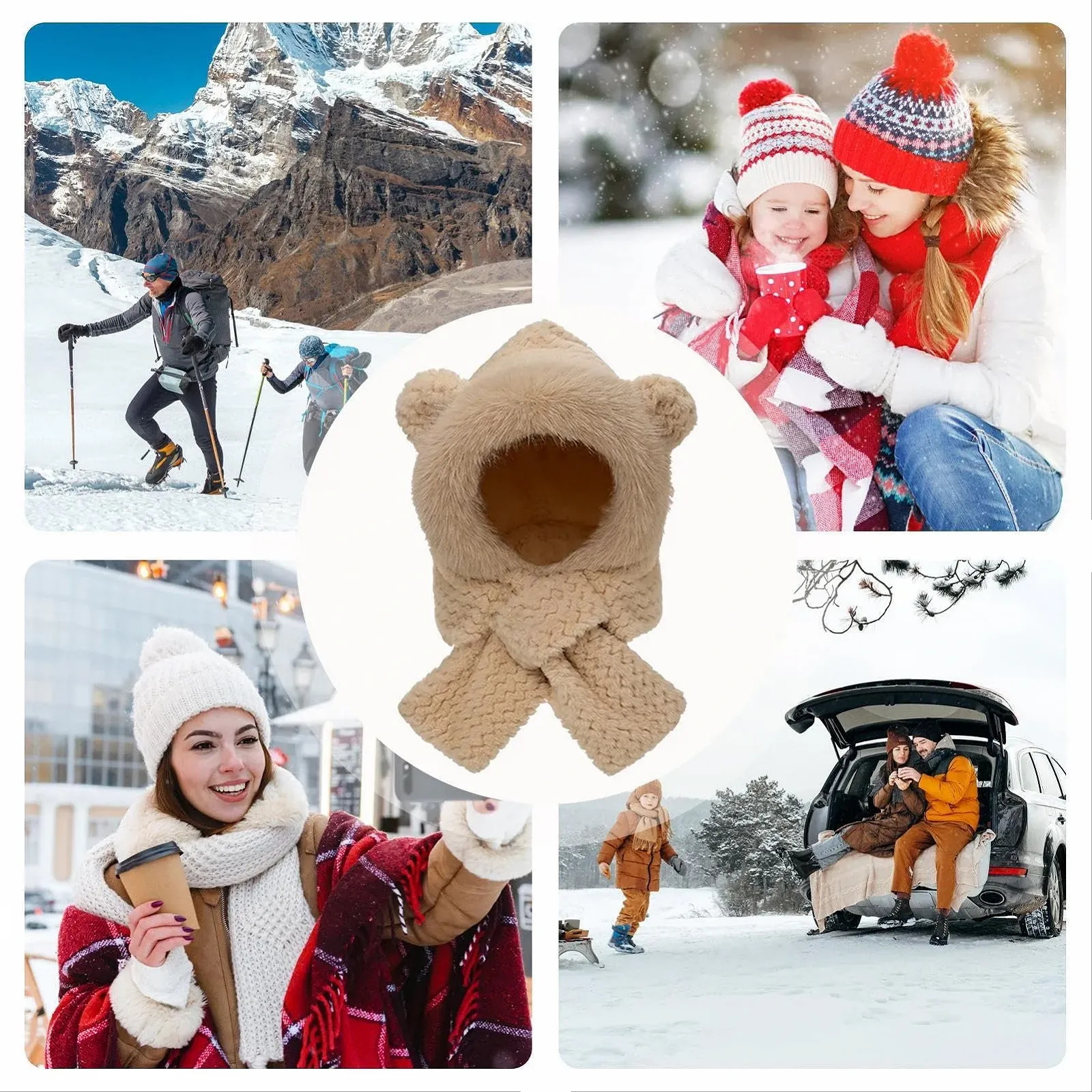 Пушистая шапка с медвежьими ушками Gupcaqosjw, фото №1 Пушистая шапка с медвежьими ушками Gupcaqosjw, фото №1