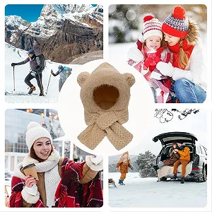 Пушистая шапка с медвежьими ушками Gupcaqosjw - Фото 1