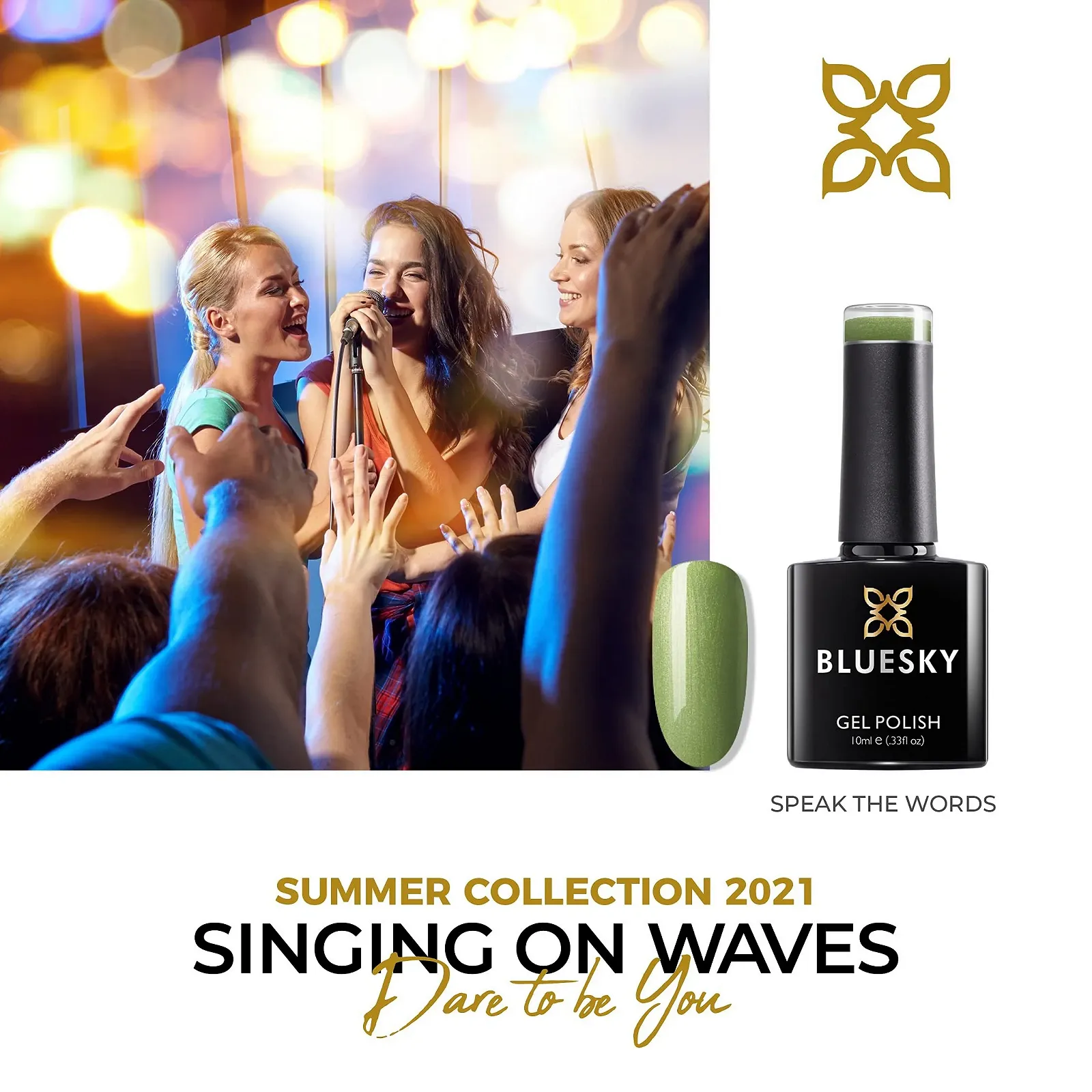 Гель-лак Bluesky Summer Collection 2021 Speak The Words Ss2123, 10 мл, светло-зеленый, бледный, пастельный, с шиммером, фото №2