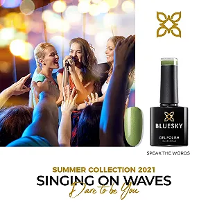 Гель-лак Bluesky Summer Collection 2021 Speak The Words Ss2123, 10 мл, светло-зеленый, бледный, пастельный, с шиммером synthetic.ua - Фото 1