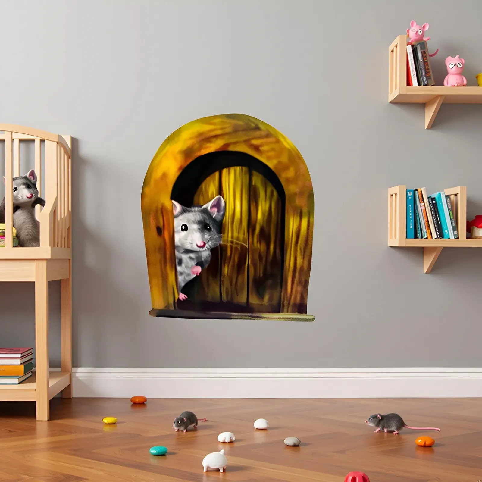 Наклейка на стіну 3D Mouse Holes Realistic Decor, фото №4