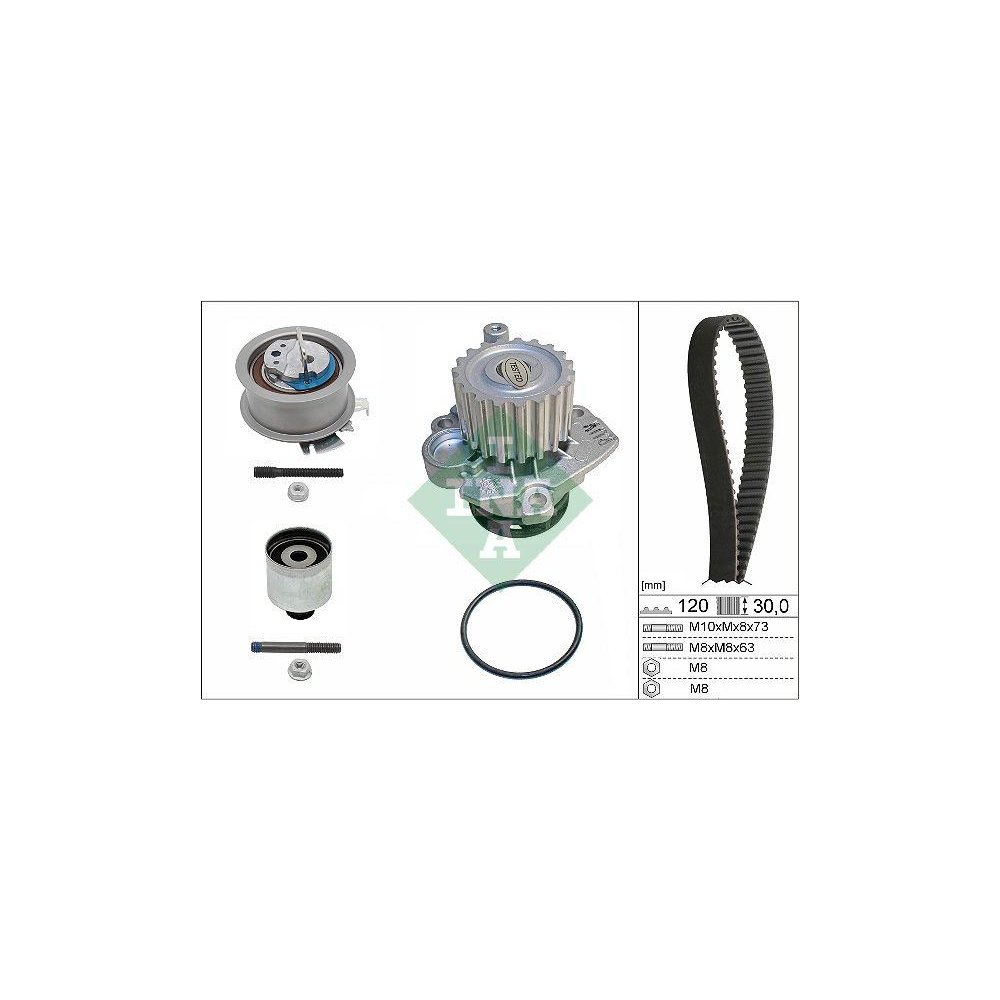 Водяной насос и комплект ремня ГРМ INA 530 0201 33, фото №1