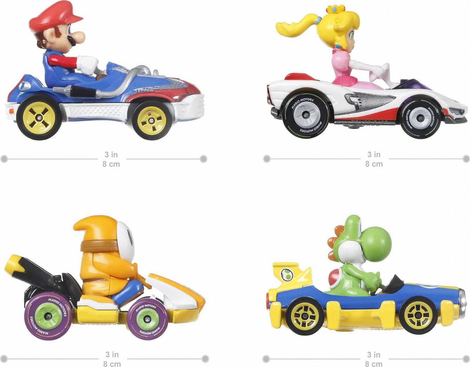 Игрушечная модель Hot Wheels GWB38 Mario Kart Die Cast Characters в ассортименте из 4 транспортных средств, Подарочный набор #2, фото №2