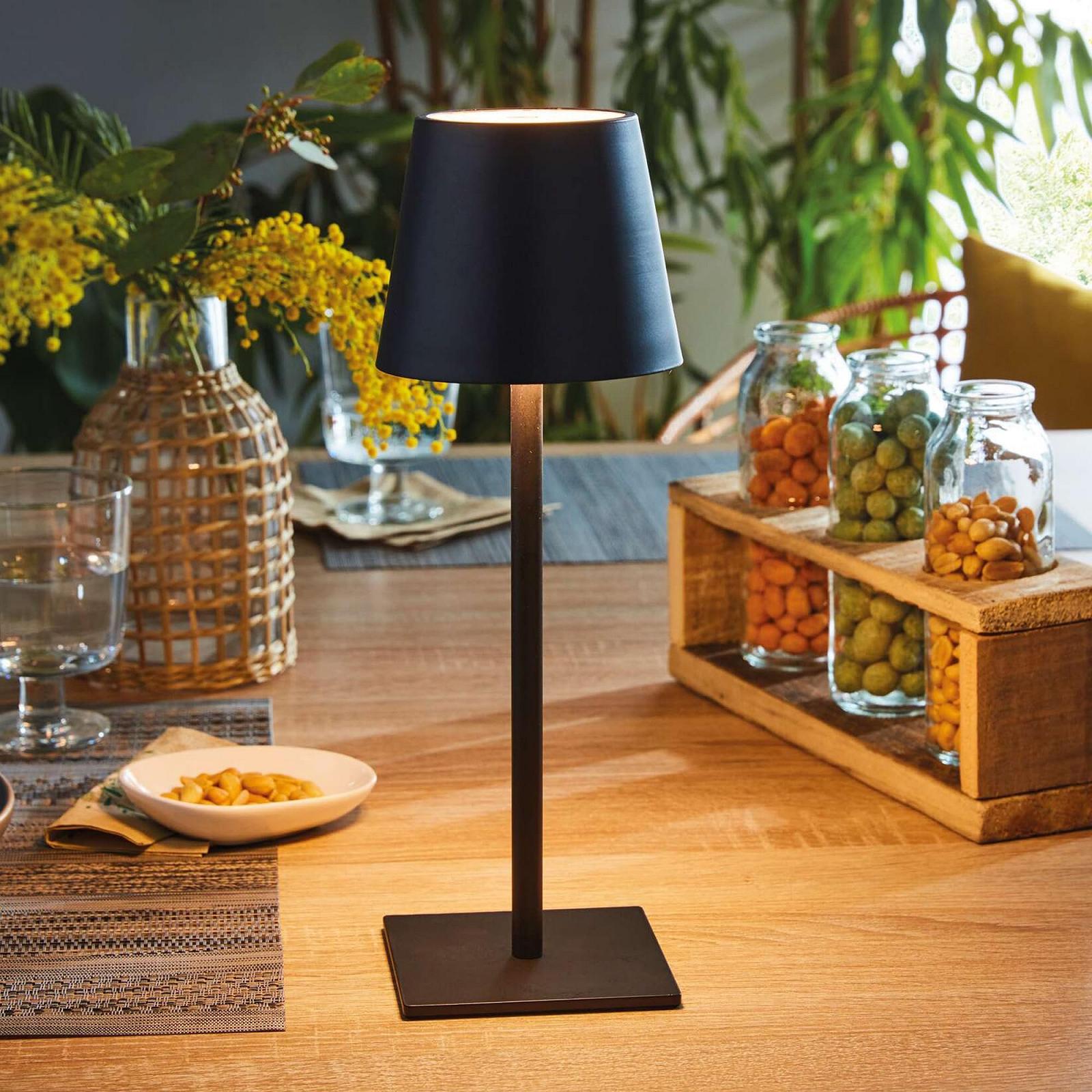 Настільна лампа FRANK FLECHTWAREN "Black" LED металева матова димована сенсорна 31 см Чорна, фото №6