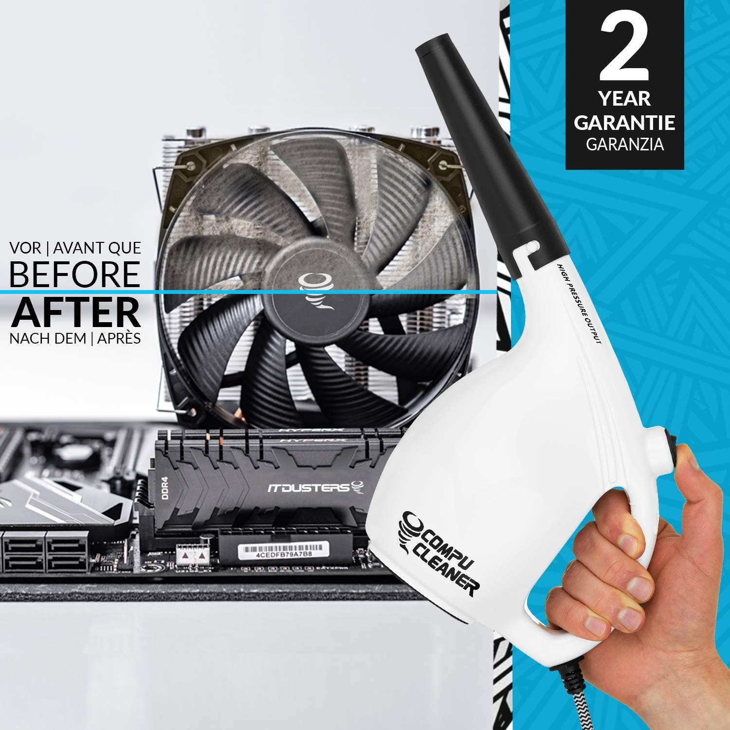 Электрическая воздуходувка CompuCleaner 500 Вт для чистки электроники, фото №7