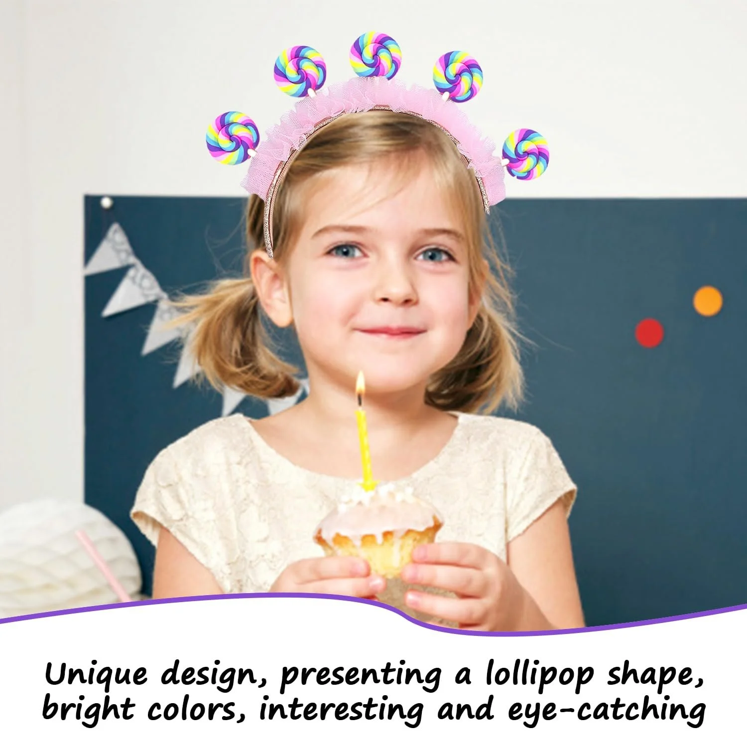 Обруч на голову Lollipop Рожевий, фото №4 Обруч на голову Lollipop Рожевий, фото №4