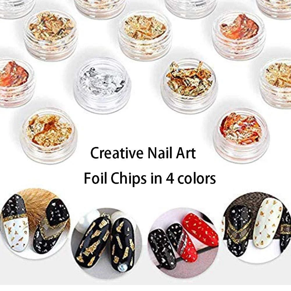 Набор для профессионального маникюра для ногтей, стразы для ногтей DIY, набор с 1 коробкой фольги для ногтей 4 цветов, 6 коробок страз для украшения ногтей, одежды, шляп, сумок, ногтей, фото №5