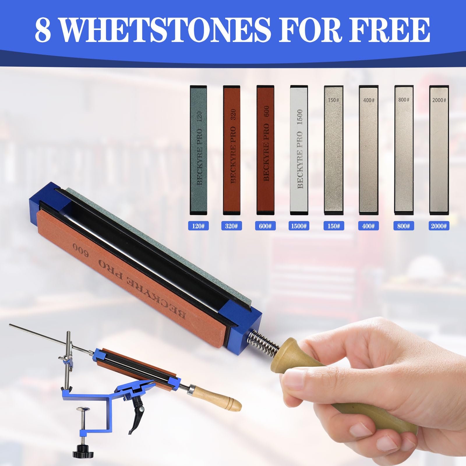 Професійна система заточування ножів ручна з фіксованим кутом та 8 каменями, фото №2 Професійна система заточування ножів ручна з фіксованим кутом та 8 каменями, фото №2