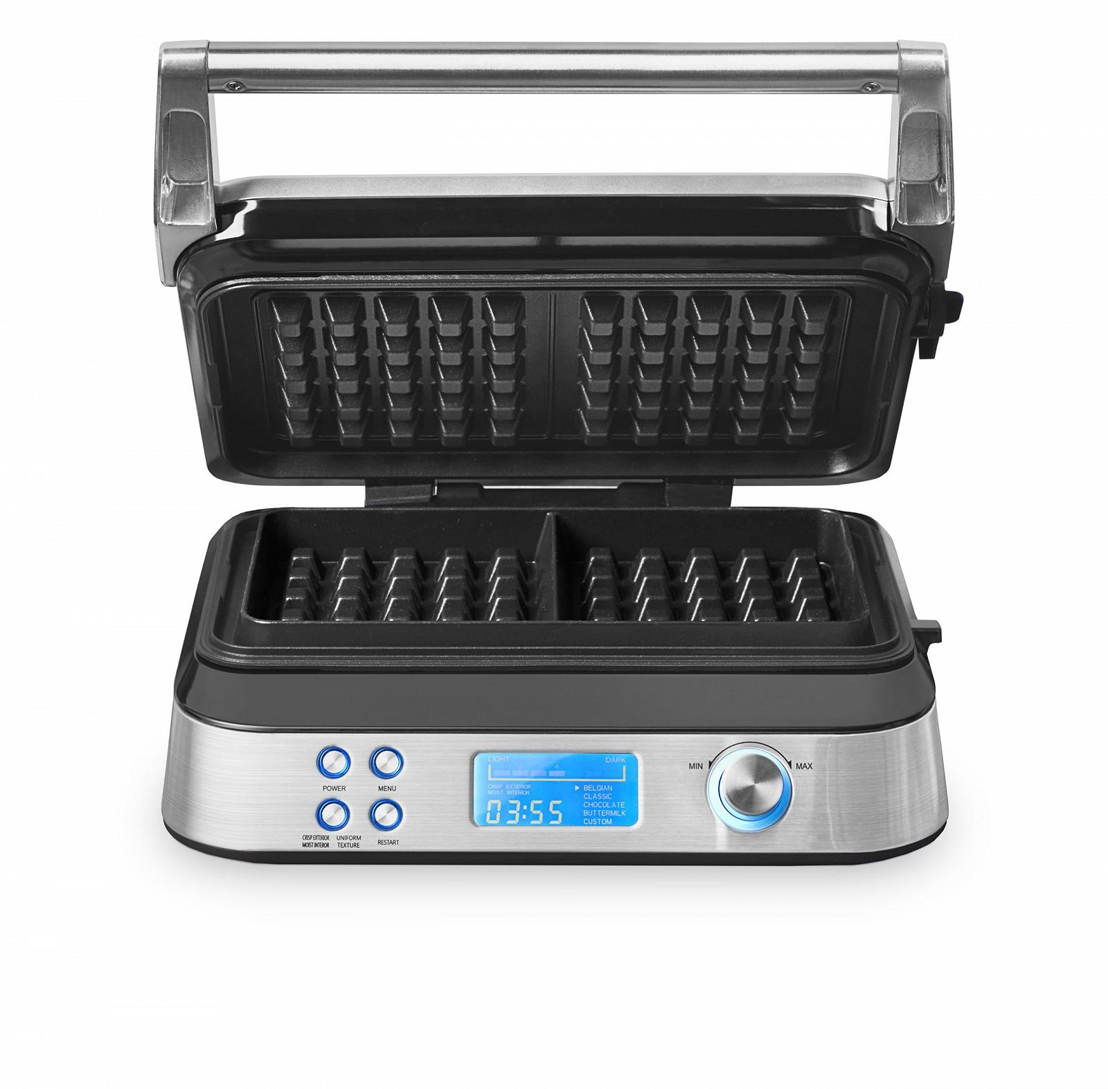 Вафельниця GASTROBACK Advanced Control 42424, 5 програм, 7 рівнів підсмажування, управління через РК-дисплей, 1600 Вт, нержавіюча сталь, сріблястий, фото №1
