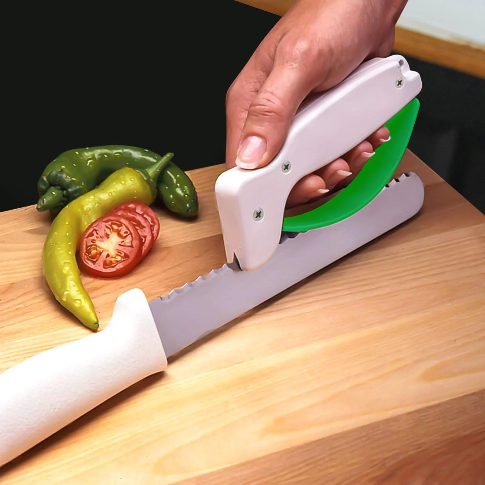 Набір точилок для ножів 2 шт. ручні з захистом пальців, фото №7