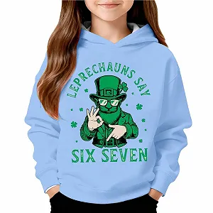 Детская толстовка 67 Meme с длинными рукавами на День Святого Патрика, с принтом 67, удобная толстовка для активного отдыха, модная толстовка для мальчиков и девочек - Фото 1