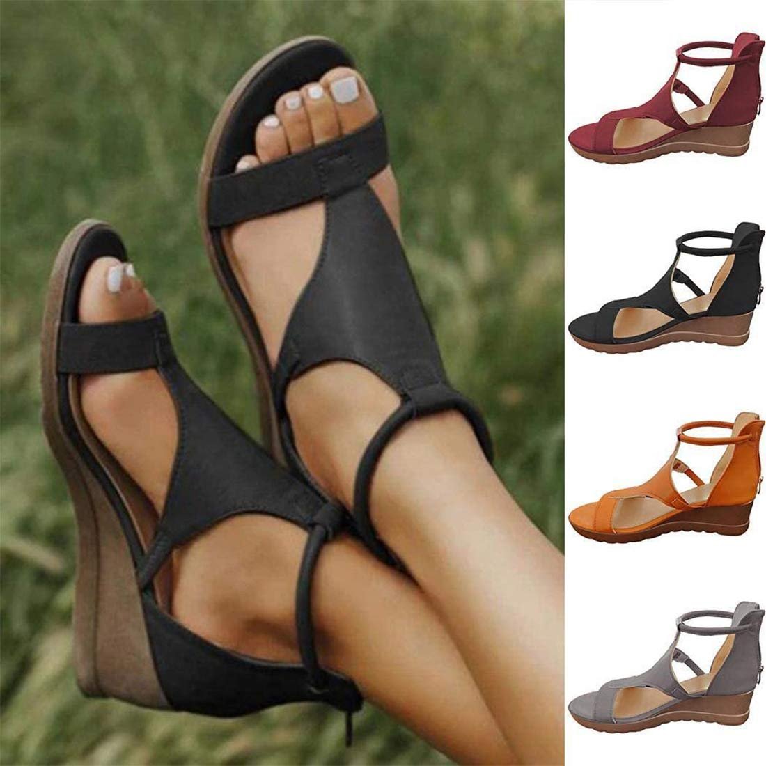 Босоніжки CrEev жіночі літні пляжні на платформі з відкритим носком, фото №4