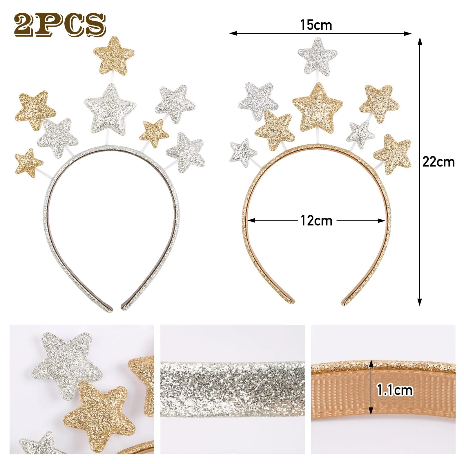 Обруч Зірка Різдвяна Блискуча, фото №2