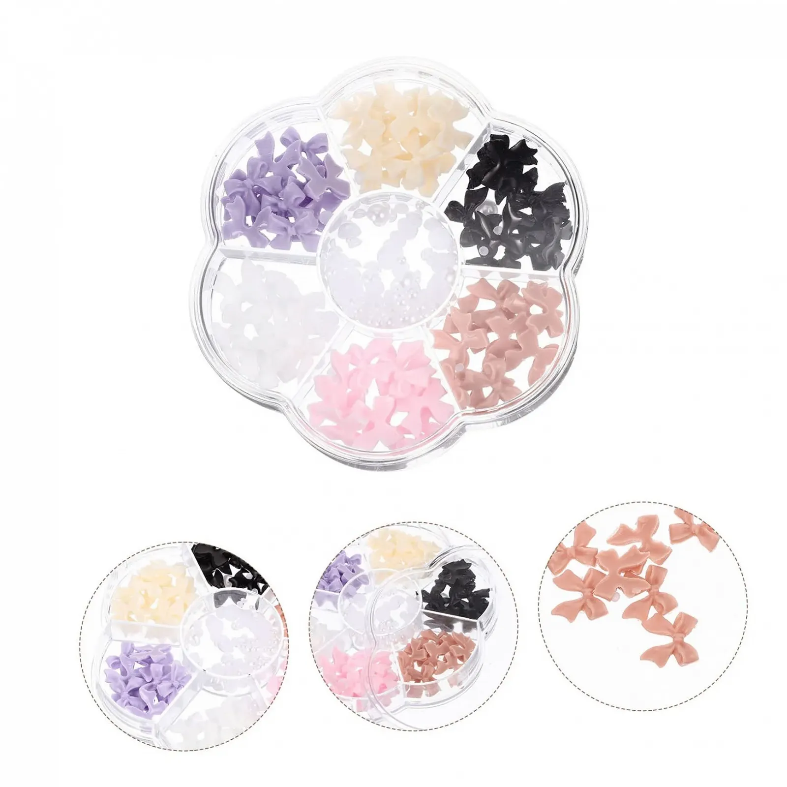 Украшения для ногтей FRCOLOR с жемчугом и бантиками Декоративные аксессуары для дизайна ногтей Наборы цветного жемчуга для стильных ногтей Легкие украшения для ногтей, фото №9