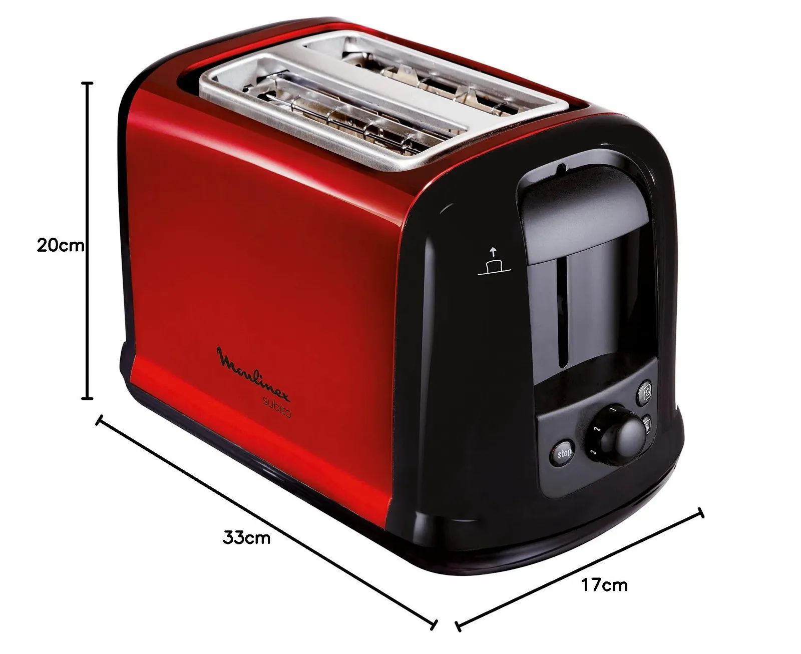 Тостер Moulinex LT261D Нержавіюча сталь Червоний Чорний, фото №6