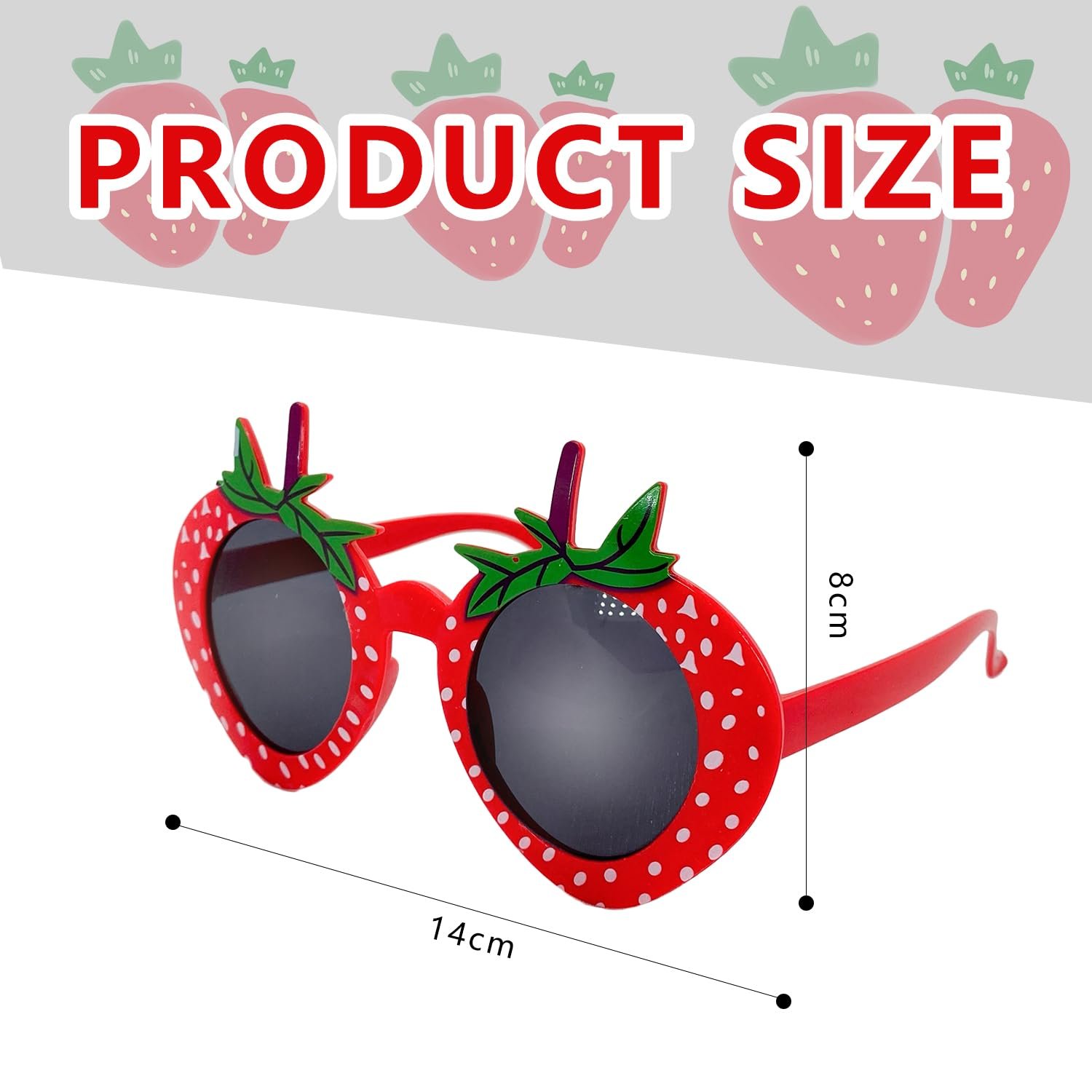 Солнцезащитные очки Клубника BORFUE для вечеринок, 2 шт, фото №2