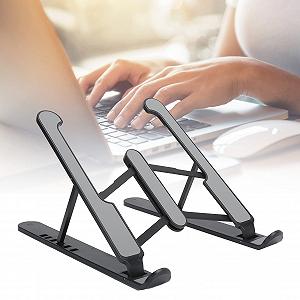 Подставка для ноутбука Jectse портативная, эргономичная, охлаждающая для путешествий и активного отдыха, черный synthetic.ua - Фото 1