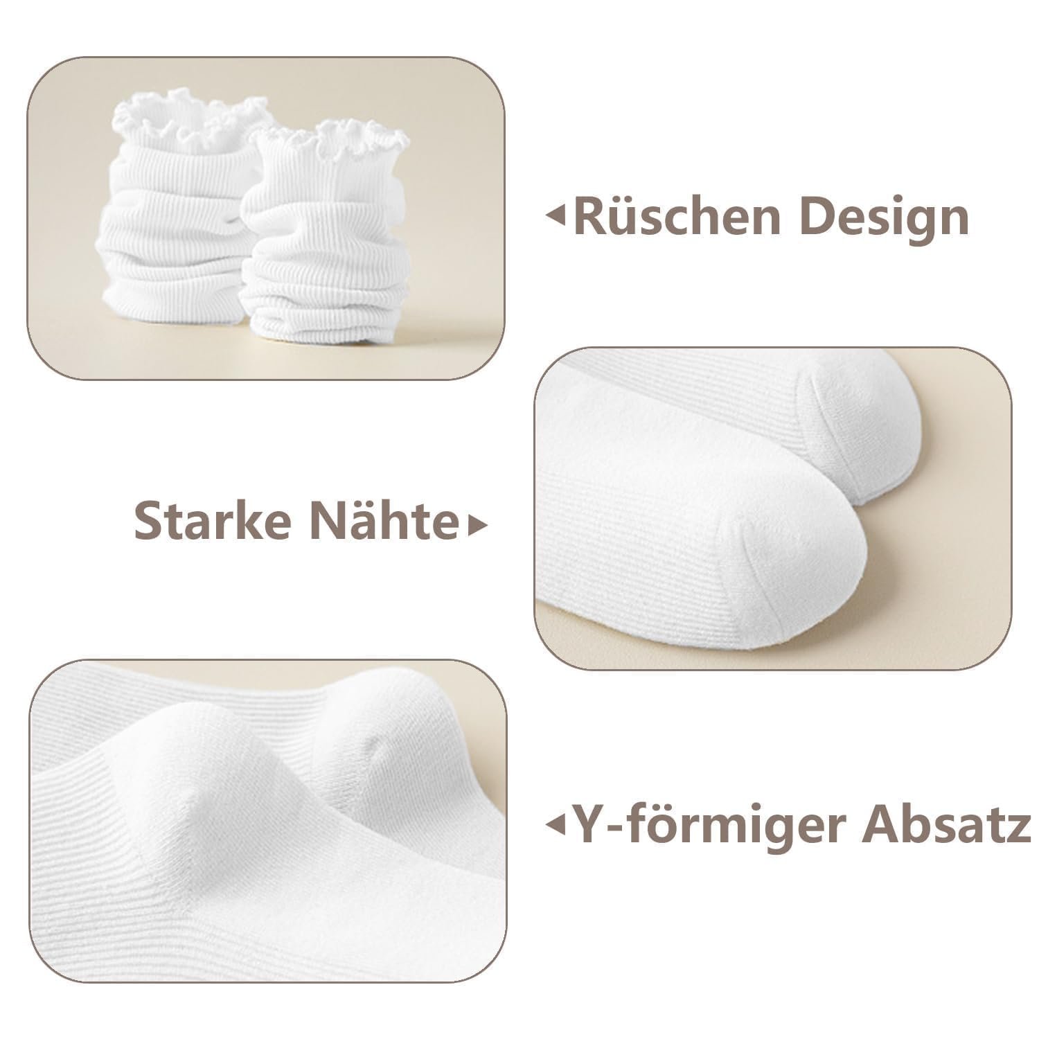 Носки с рюшами Женские носки с рюшами Хлопковые вязаные носки до середины икры для женщин девушек 35-41, фото №3