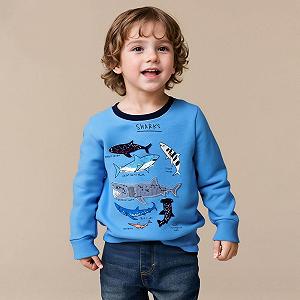 Детский свитер Generisch с круглым вырезом, красочным принтом акулы, повседневный спортивный свитшот для детей synthetic.ua - Фото 1