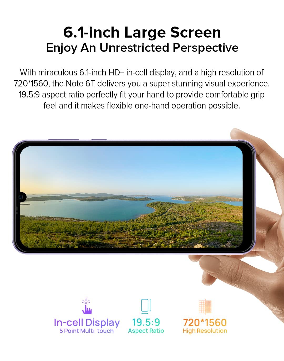 Смартфон Ulefone Note 6T 3GB + 64GB 8.5 мм Dual SIM 4G 6.1 дюйма HD+ 13MP + 5MP, фото №8