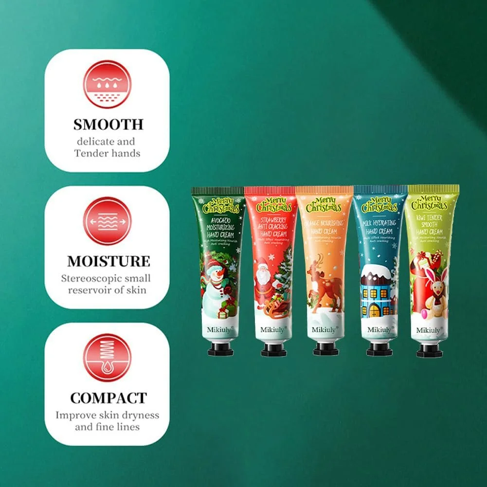Крем для рук Різдвяний набір, Міні креми для рук, Набір кремів для рук, 5 шт, фото №2