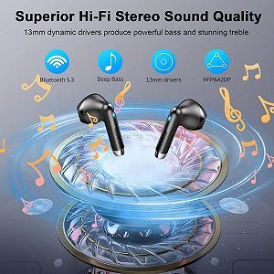 Наушники Вкладыши Drsaec Bluetooth 5.4 Беспроводные Черный synthetic.ua - Фото 1