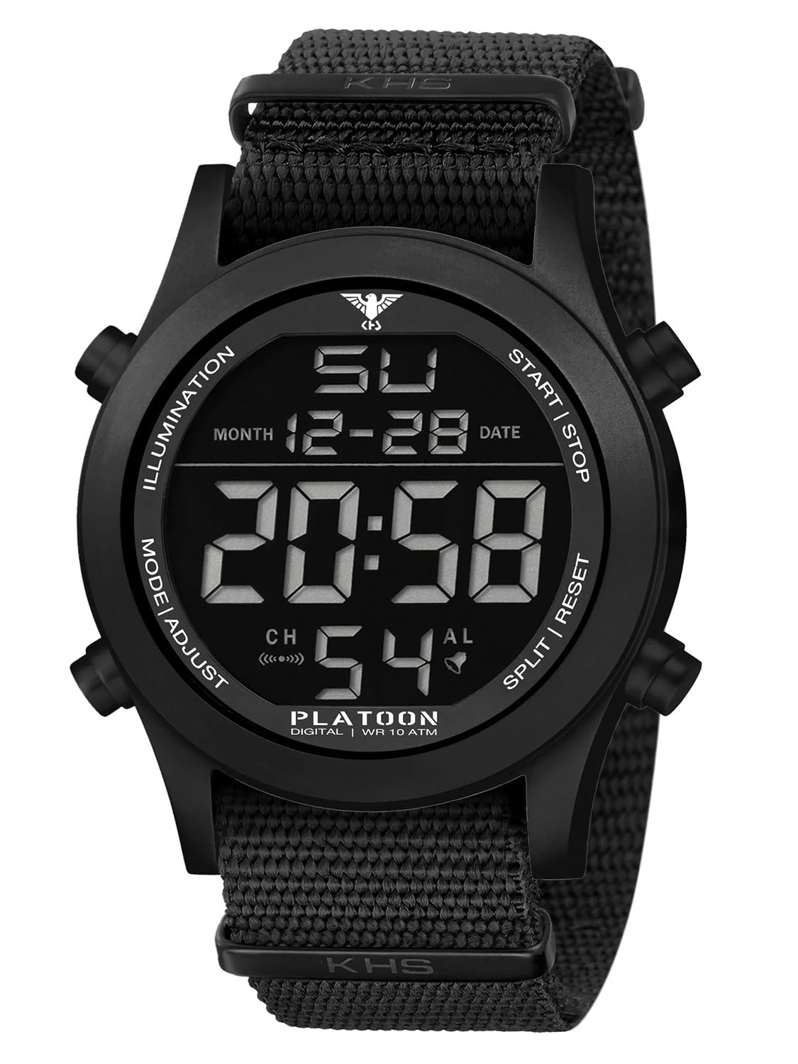 Часы KHS Platoon PLABSD.NB Digital Чёрный чёрный ремешок, фото №1
