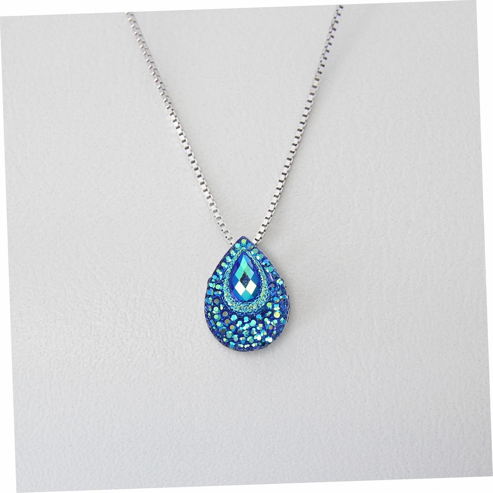 Стрази Крапля Tofficu Плоскі Смола 100 шт Жовтий, Блакитний, фото №8